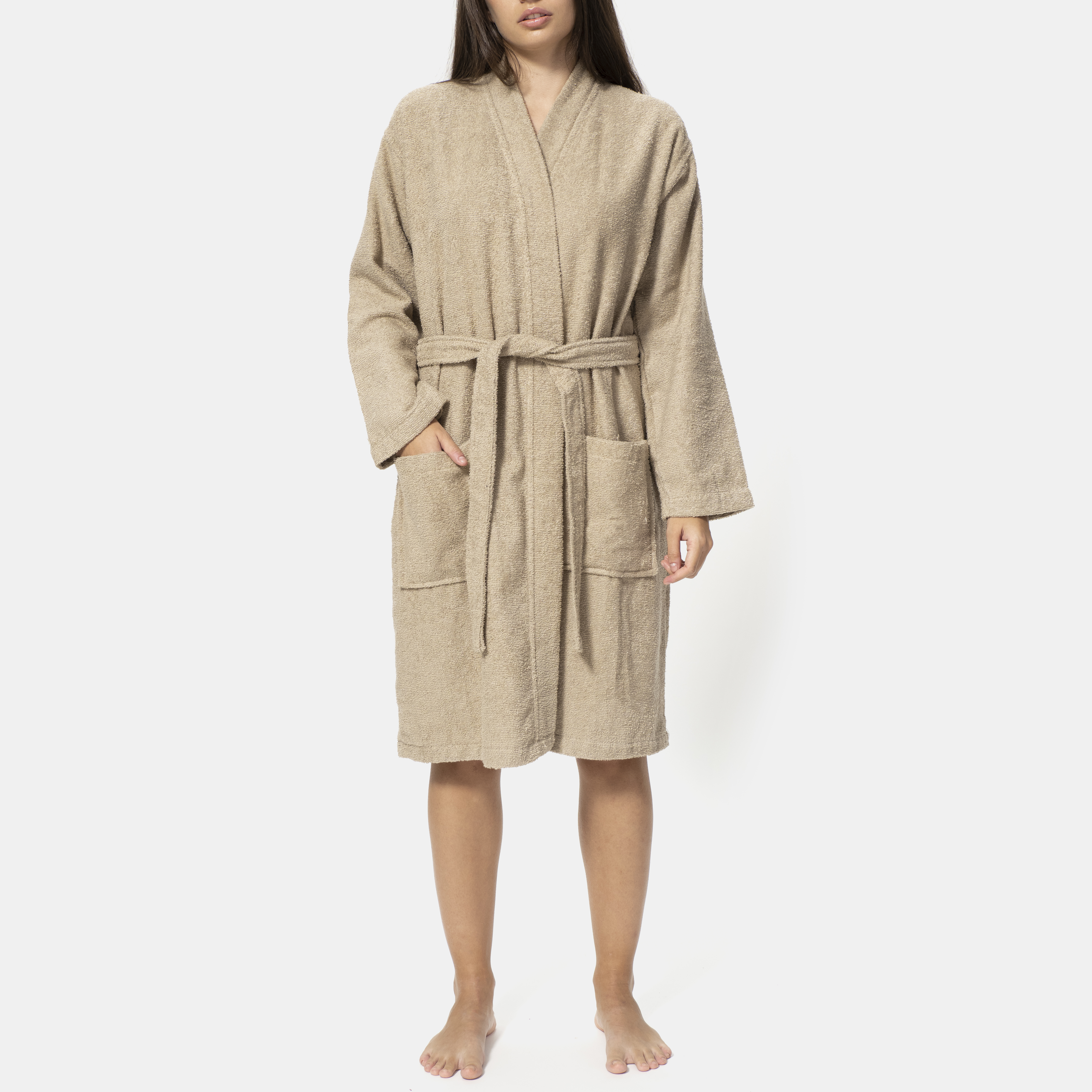 TEX HOME Accapatoio senza cappuccio, beige, L/XL