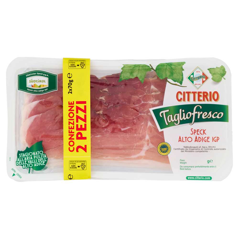 Citterio Tagliofresco Speck Alto Adige IGP 2 x 70 g 
