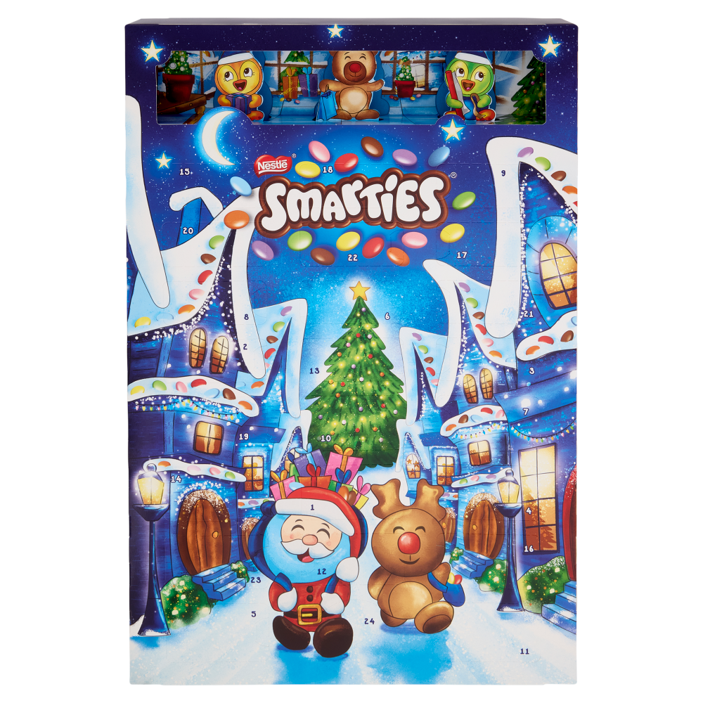 SMARTIES Calendario Avvento Personaggi di Cioccolato al Latte con Confetti al Cioccolato 193,9g