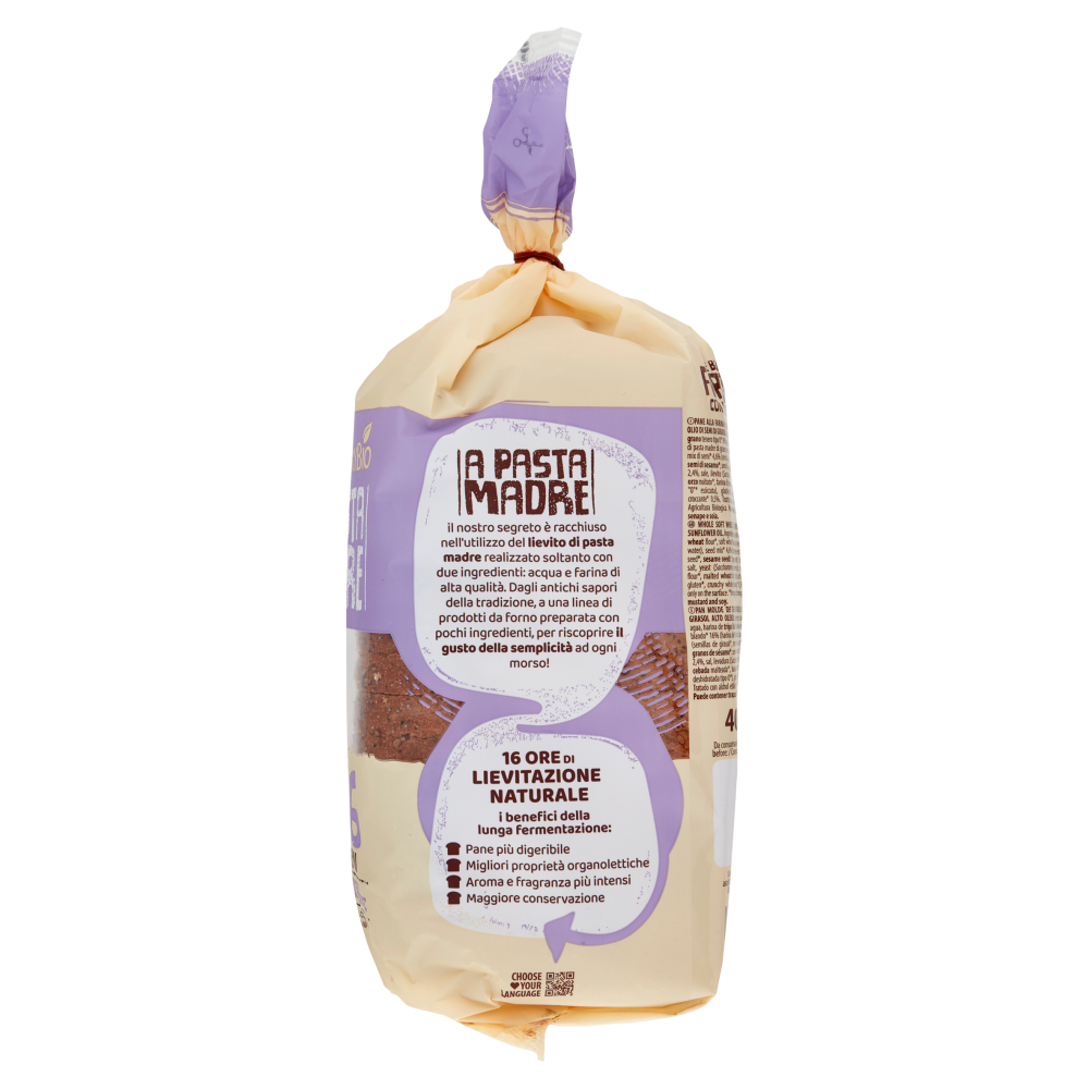 YukyBio A Pasta Madre Pane Bauletto Forza 6 con Mix di Semi 400 g