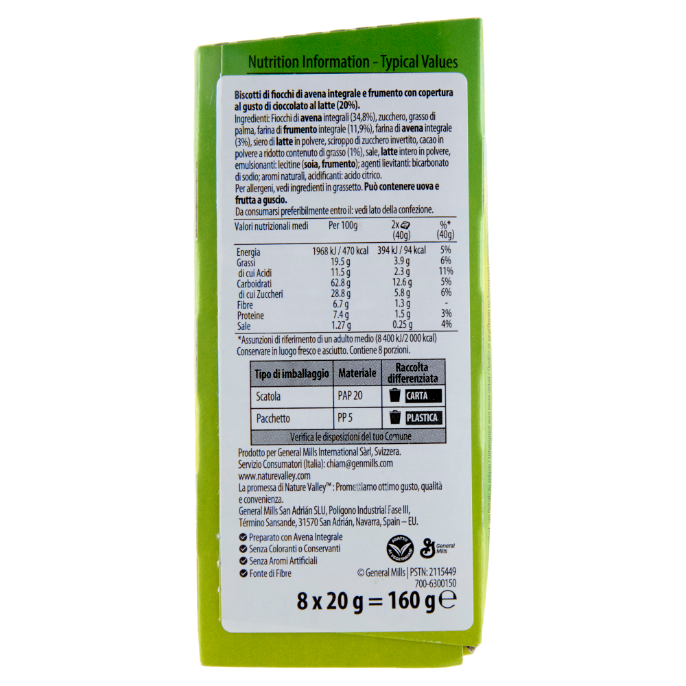 Nature Valley Crunchy Dipped Milk Chocolate Flavour 8 x 20 g