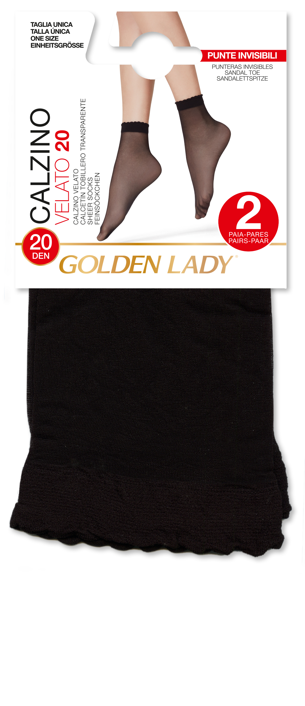 Golden Lady Calzino Velato 20 2Pz Nero