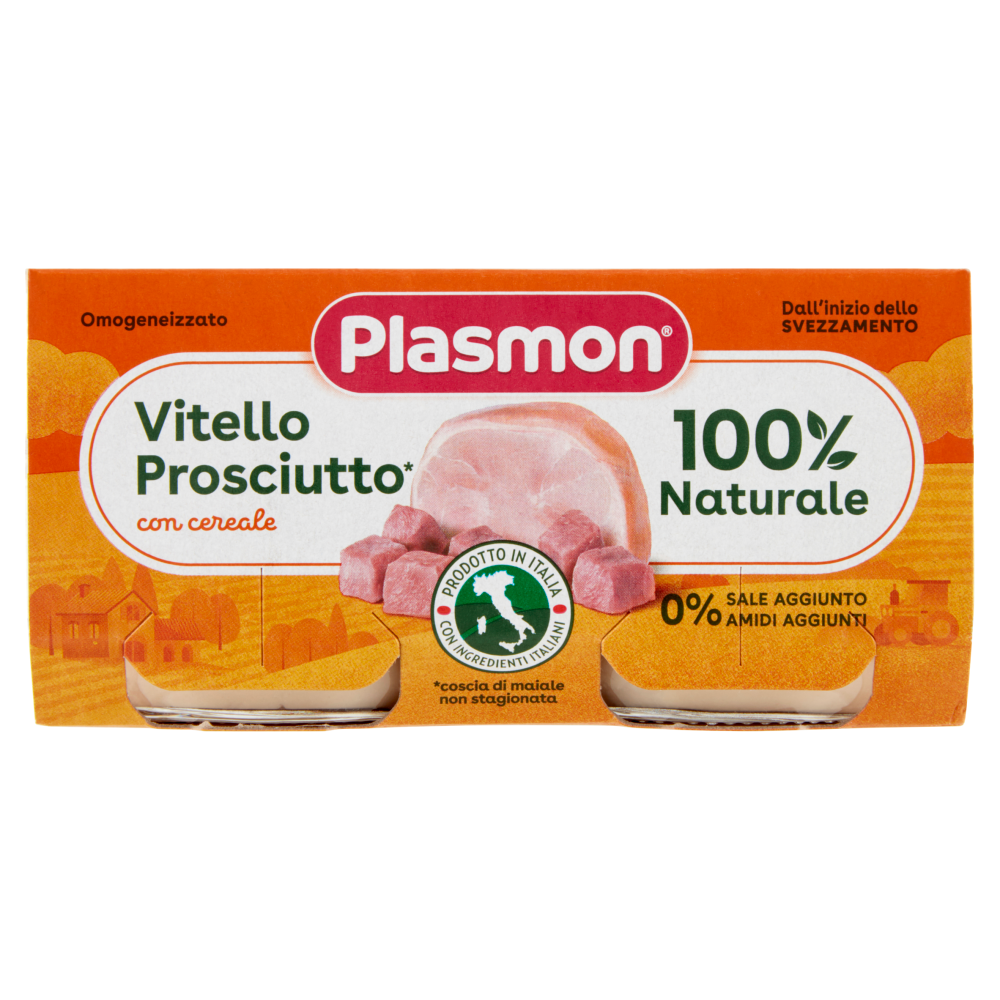 Plasmon Omogeneizzato Vitello Prosciutto* con cereale 2 x 80 g
