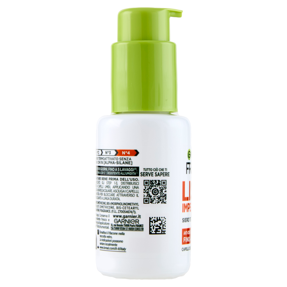 Garnier Fructis Lisci Impeccabili Siero Termoattivato, per Capelli Crespi, Secchi e Spenti, 50 ml