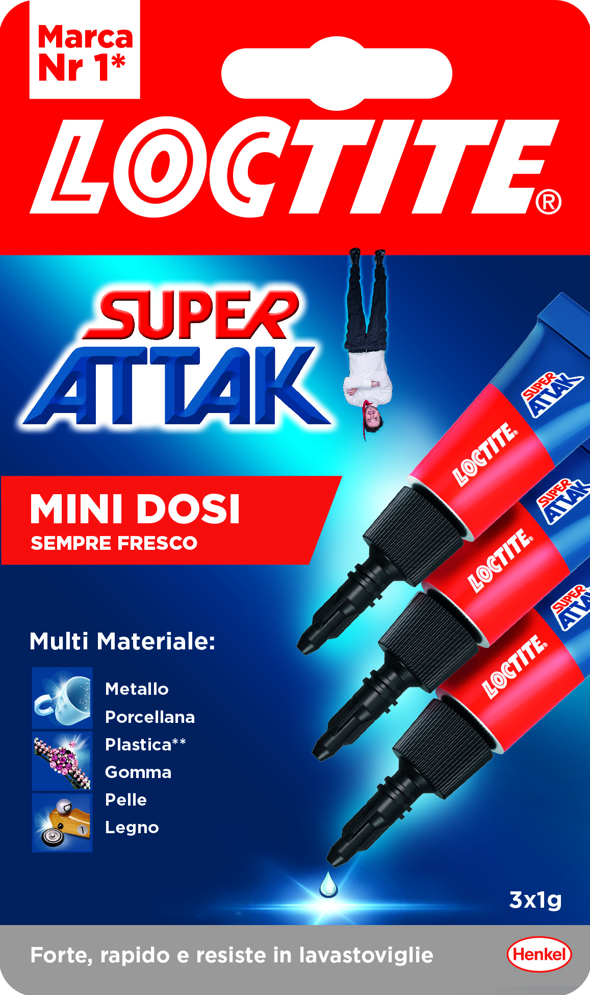 Loctite Super Attak Mini Dosi Liquido 3x1g