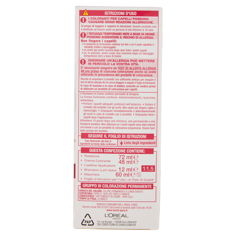 L'Or&eacute;al Paris Excellence, Crema colorante triplo trattamento avanzato, 8.1 Biondo Chiaro Cenere