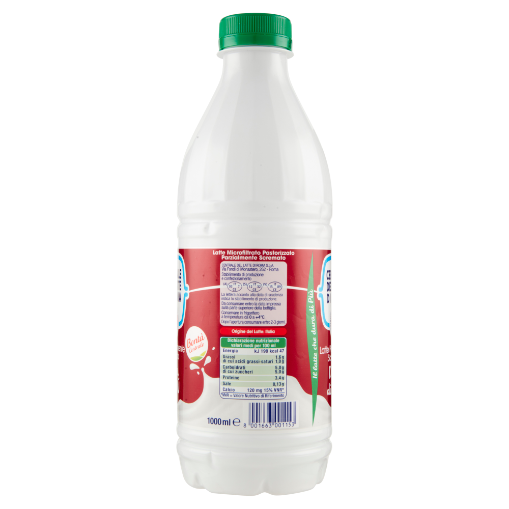 Centrale del Latte di Roma Latte Parzialmente Scremato Dura di Pi&ugrave; 1000 ml