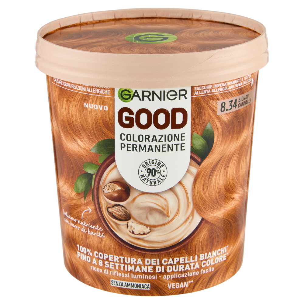 Garnier Good Colorazione Permanente 90% Origine Naturale 8.34 Biondo Cannella