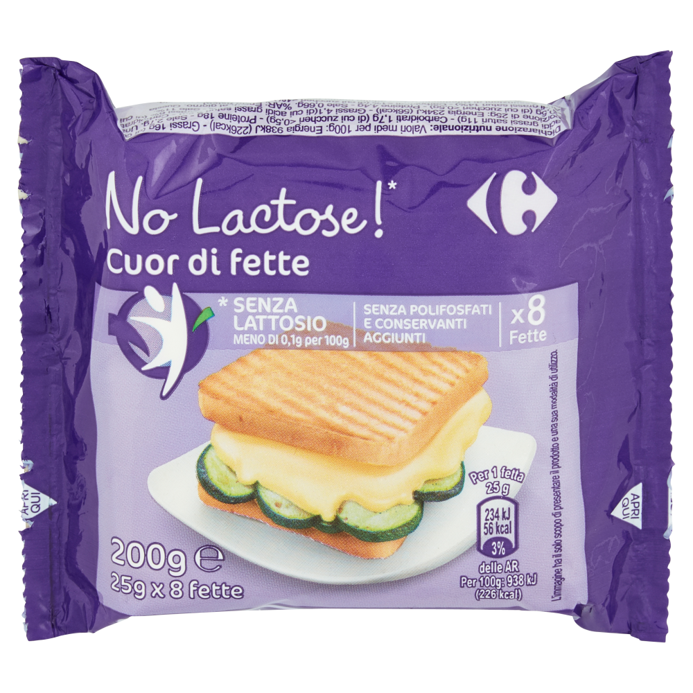 Carrefour No Lactose!* Cuor di fette 8 x 25 g