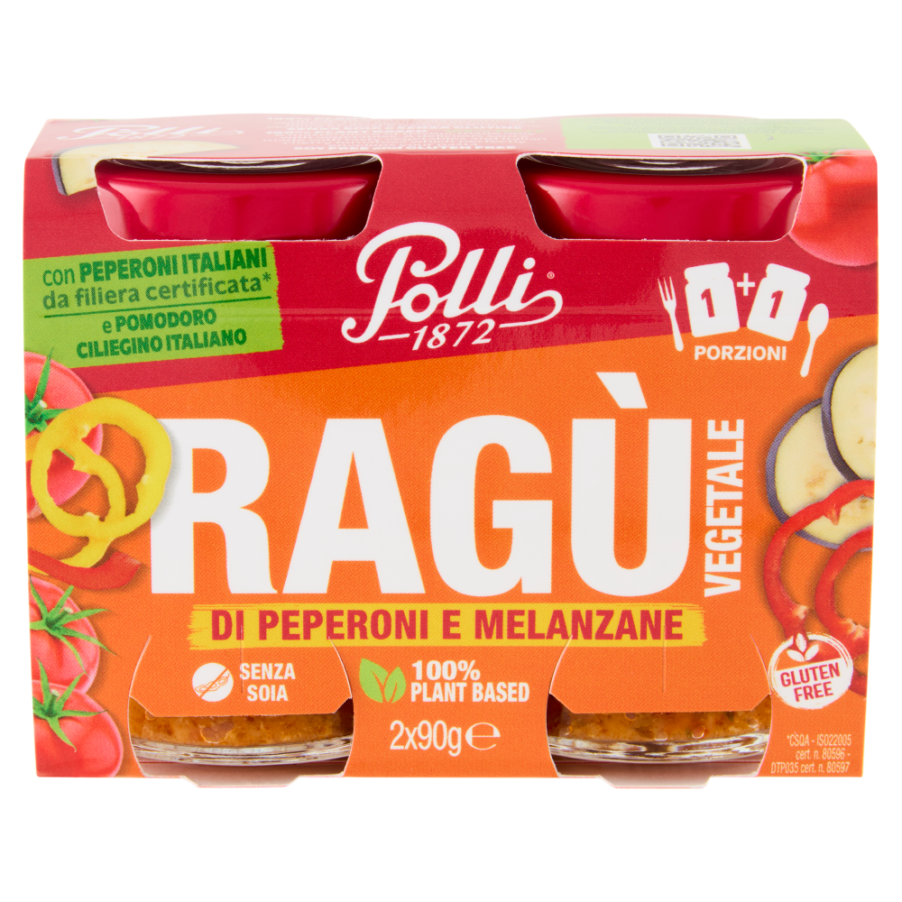 Polli Rag&ugrave; Vegetale di Peperoni e Melanzane 2 x 90 g