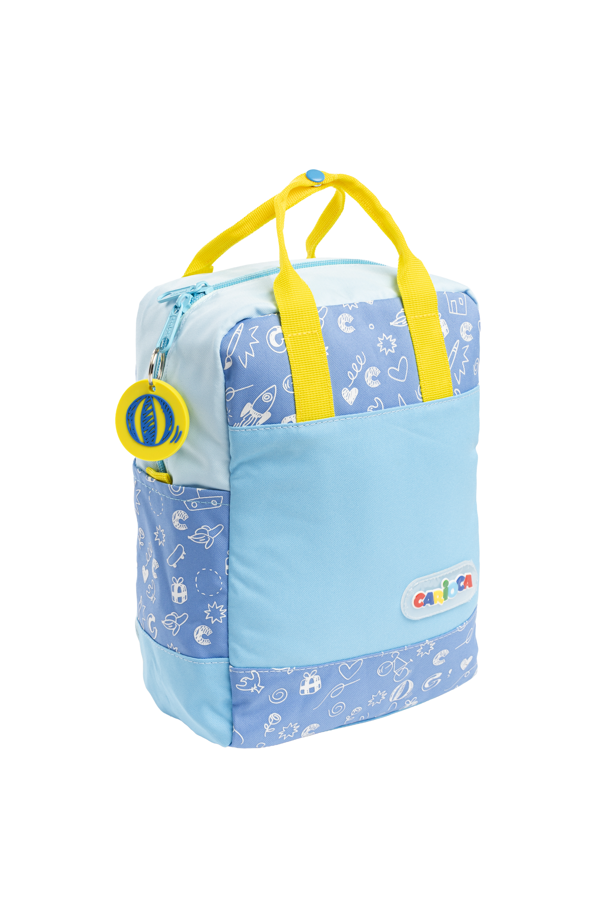 Carioca Zainetto doppio manico doodle azzurro - riciclato