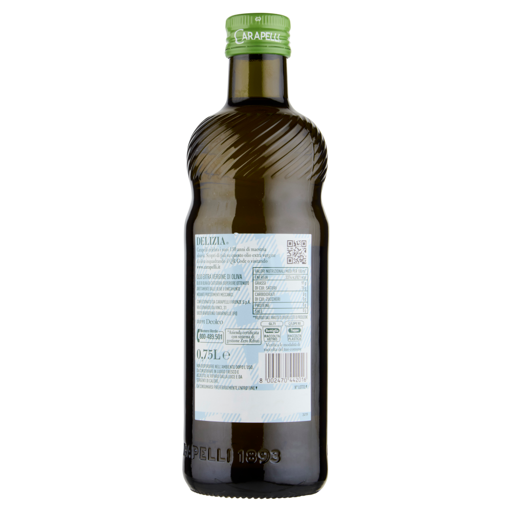 Carapelli Delizia Olio Extra Vergine di Oliva 0,75 L