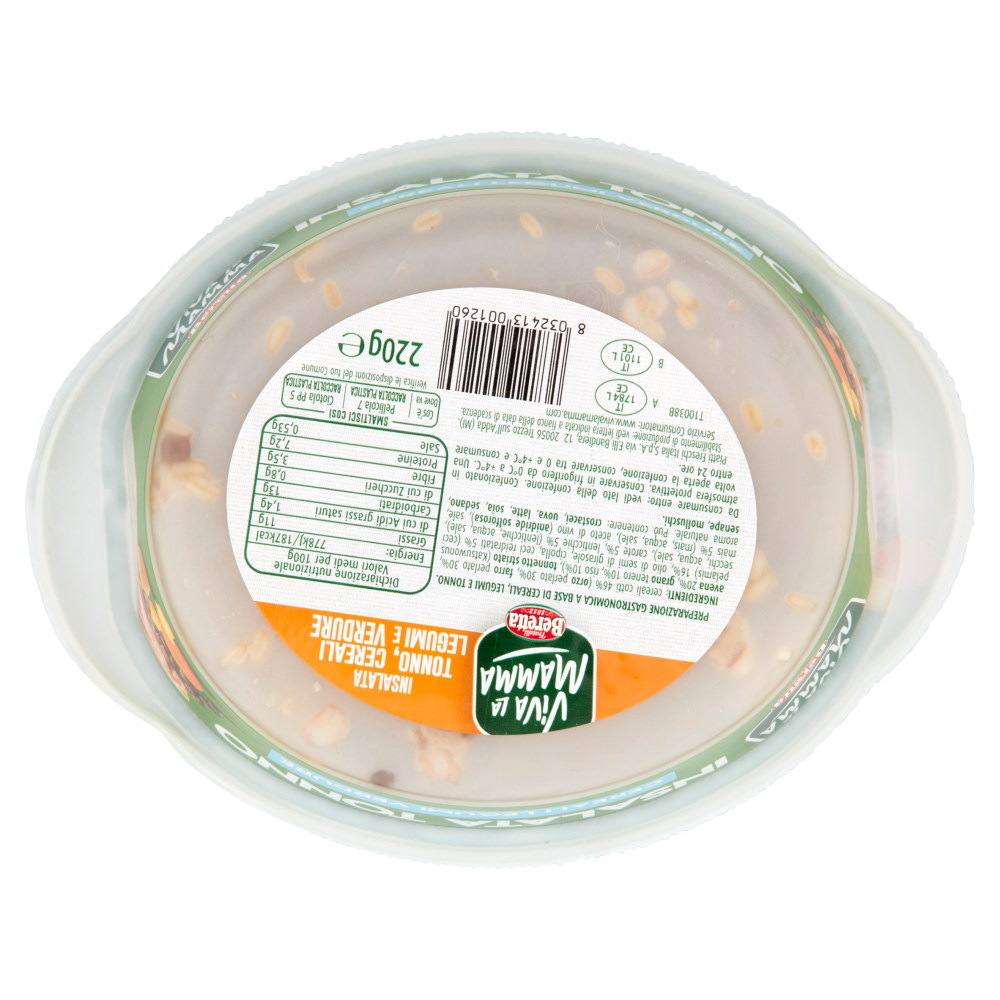 Viva la Mamma Insalata Tonno Cereali Legumi Verdure 220 g