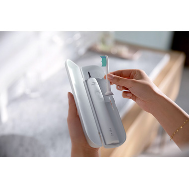 Philips Sonicare serie 3100 Spazzolino Elettrico Sonico Bianco, con custodia da viaggio HX3673/13
