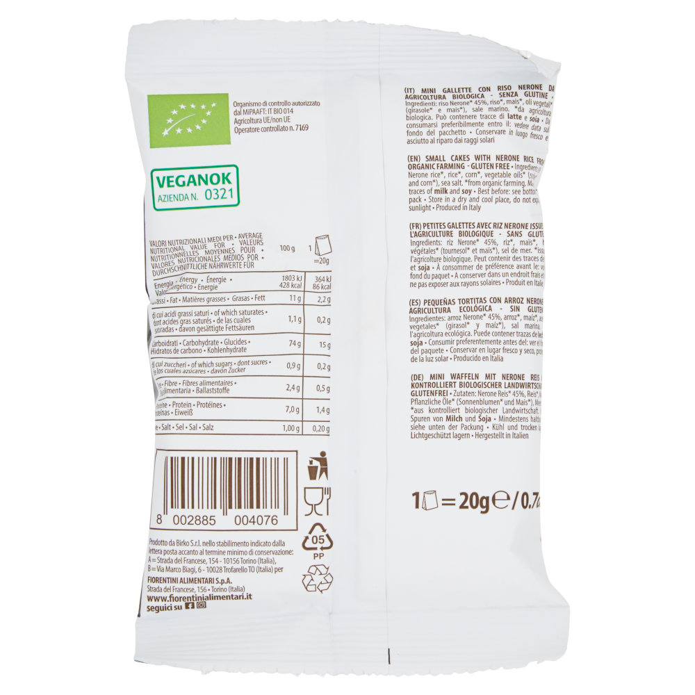 Fiorentini Si & No al Riso Nero Biologico 20 g