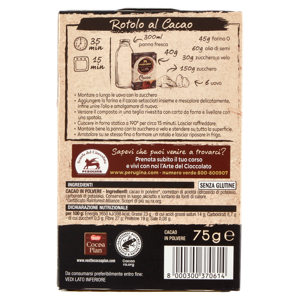 PERUGINA Extra Dark Cacao Amaro in Polvere 75g