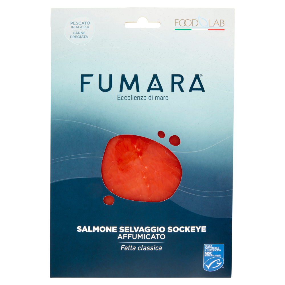 Fumara Salmone Selvaggio Sockeye Affumicato Fetta classica 70 g