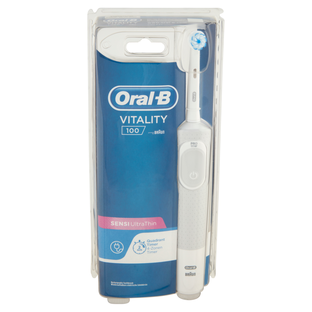 Oral-B Power Spazzolino Elettrico Ricaricabile Vitality 100 Sensi Ultrathin