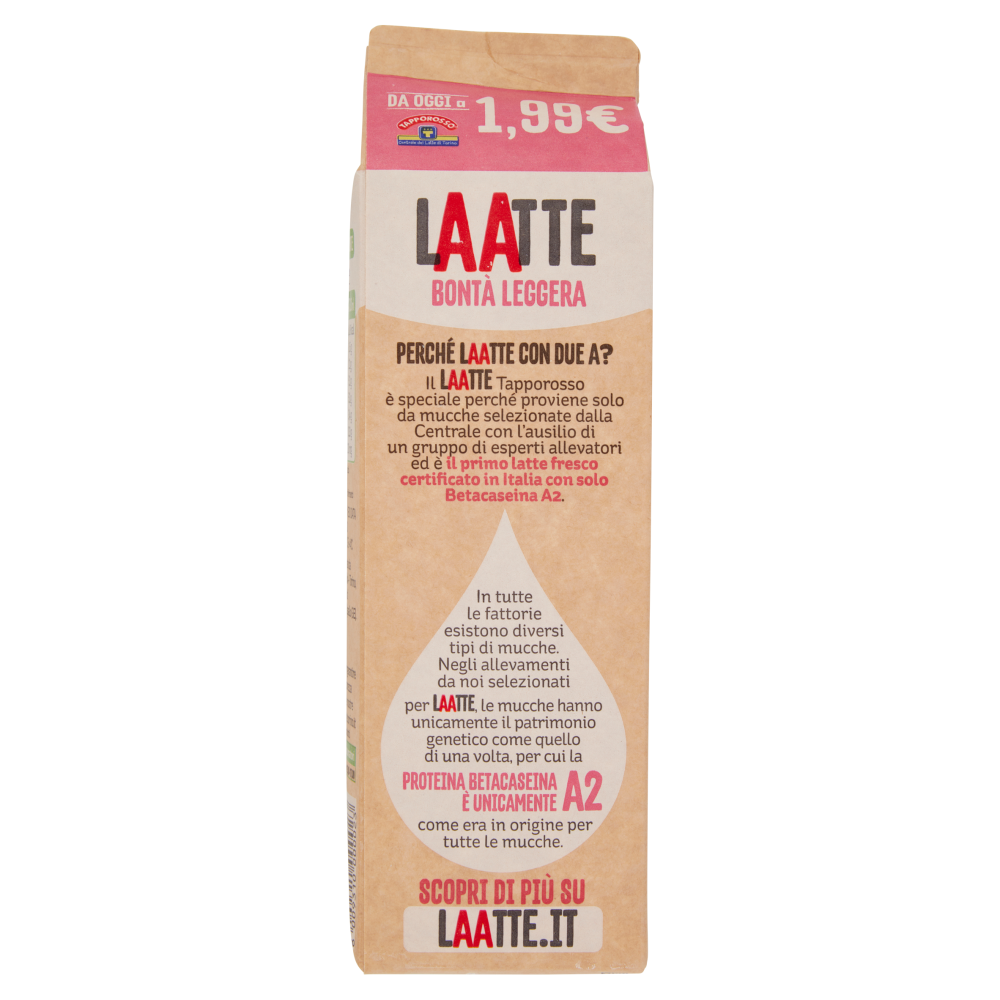 Centrale del Latte di Torino Tapporosso Laatte Latte Fresco Pastorizzato Parzialmente Scremato 1 l