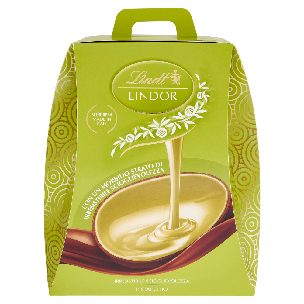 Lindt Lindor Uova di cioccolato Pasqua Cioccolato e pistacchio doppio strato 360 g
