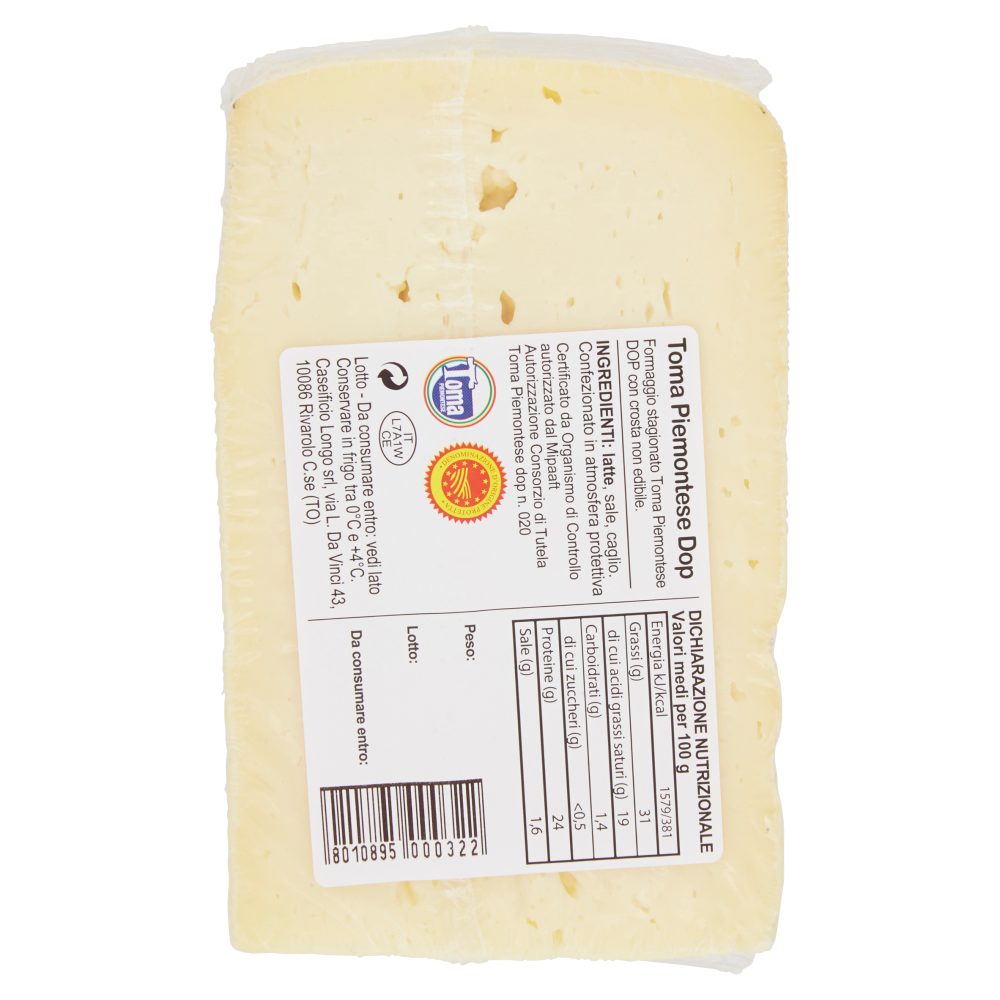 Caseificio Longo Toma Piemontese DOP 0,200 kg