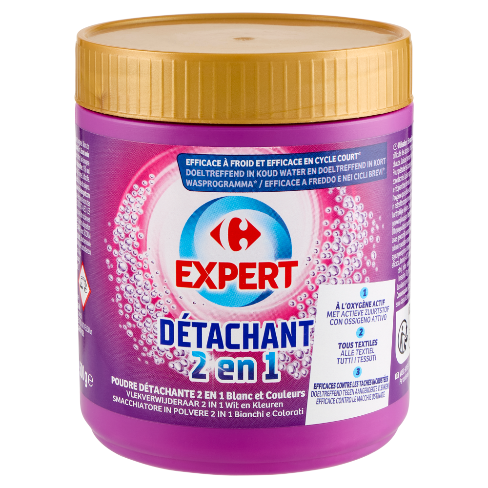 Carrefour Expert Smacchiatore in Polvere 2 in 1 Bianchi e Colorati 500 g