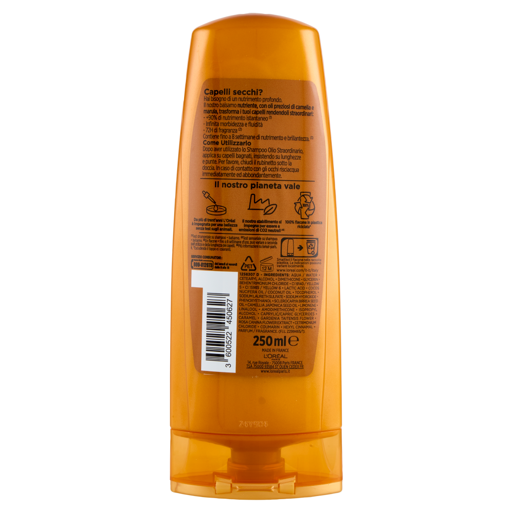 Elvive Olio Straordinario Balsamo Nutriente, per Capelli Secchi, 250 ml