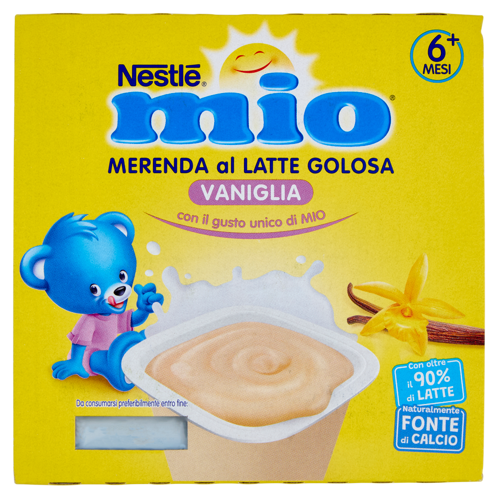 NESTLÉ MIO Merenda al Latte Vaniglia 4 Vasetti da 100g
