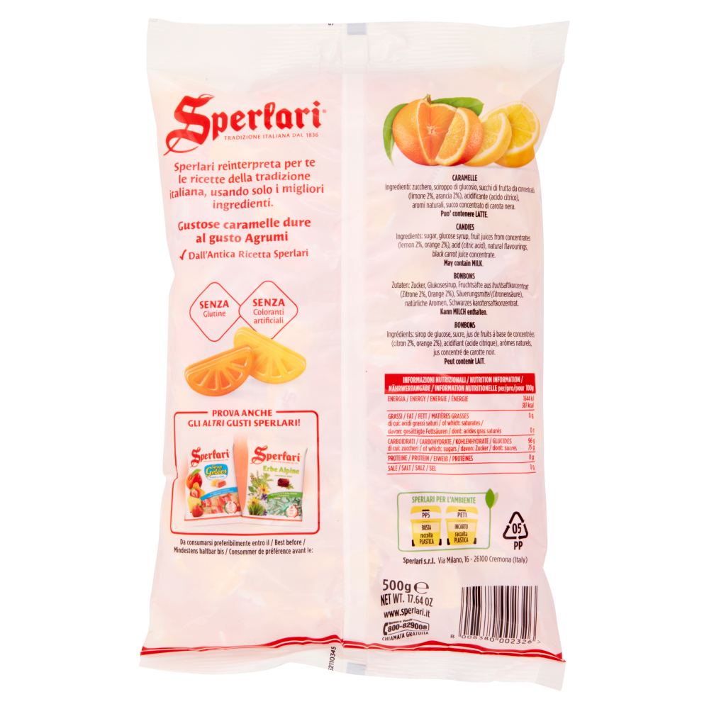 Sperlari Spicchi S&ugrave; Caramelle Dure 500 g
