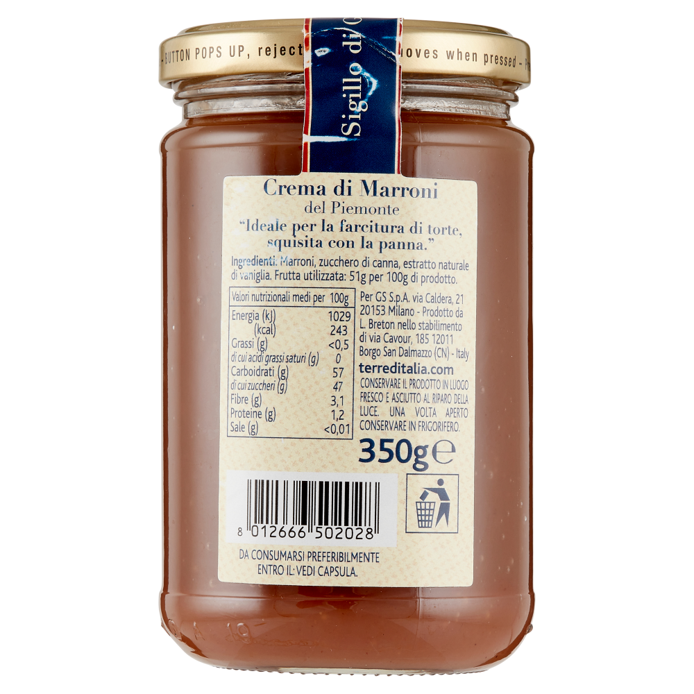 Terre d'Italia Crema di Marroni del Piemonte 350 g