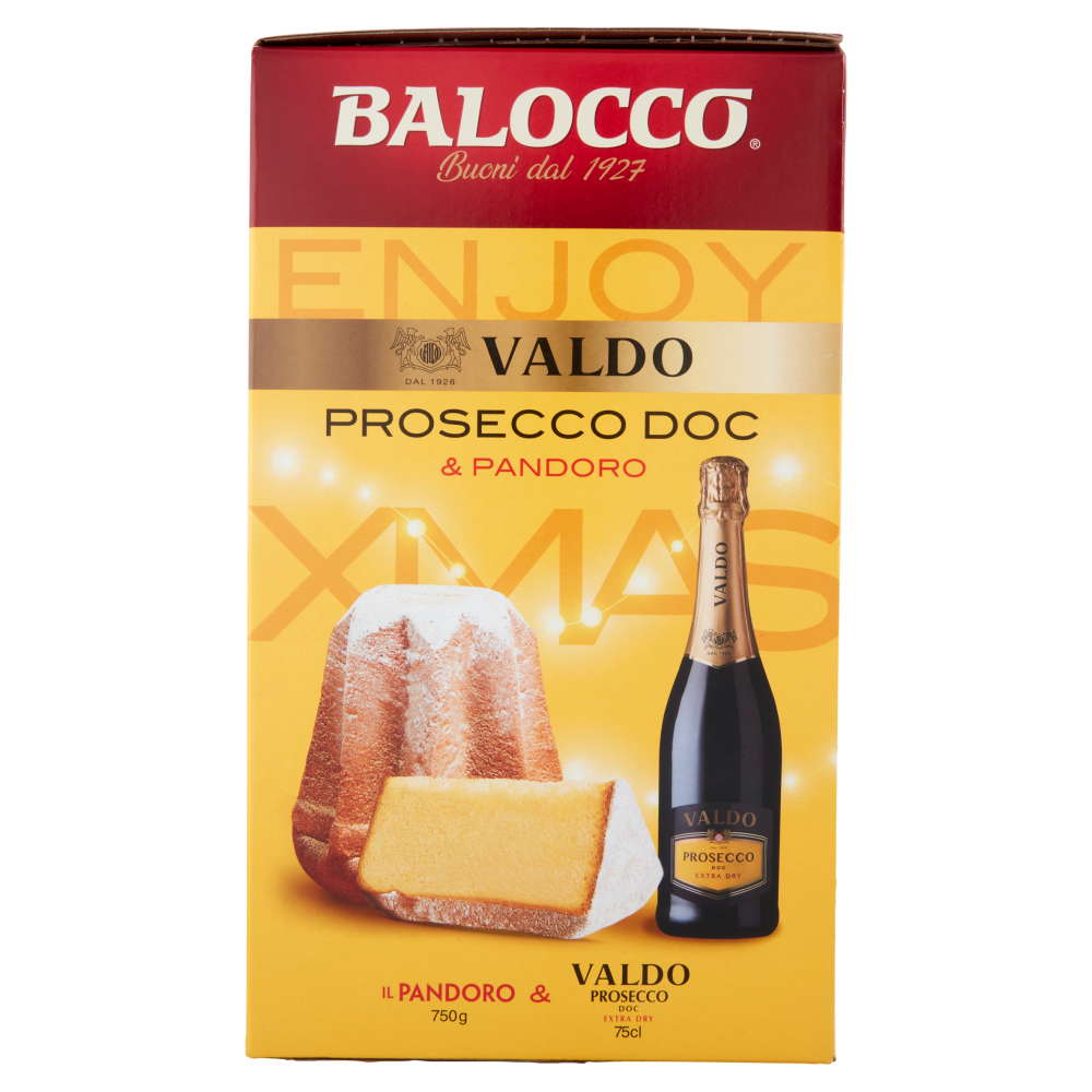 Balocco Enjoy Xmas il Pandoro 750 g & Valdo Prosecco DOC Extra Dry 75 cl