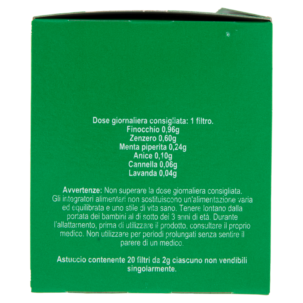 Carrefour Sensation Tisana Sgonfiante* Finocchio, Zenzero e Menta Piperita 20 x 2 g