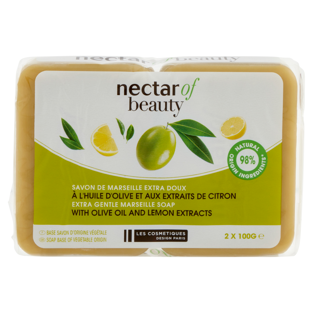 Les Cosmetiques Design Paris nectar of beauty Savon de Marseille Extra Doux 2 x 100 g