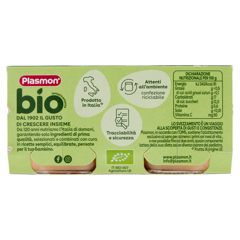 Plasmon semplicemente bio pera 2 x 80 g