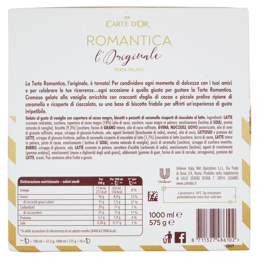 Carte d'Or Romantica l'Originale Torta Gelato 575 g