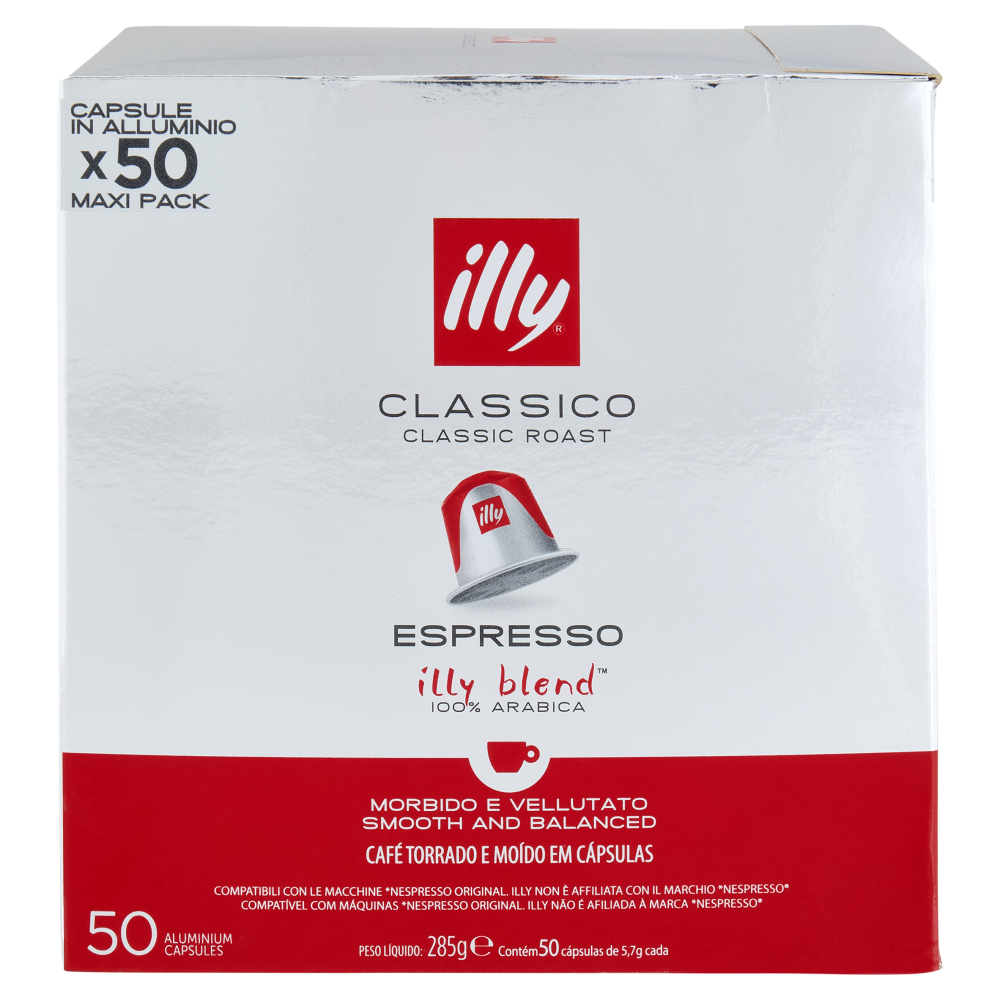 illy Classico Espresso Compatibili con le Macchine *Nespresso Original 50 Capsule in Alluminio 285 g