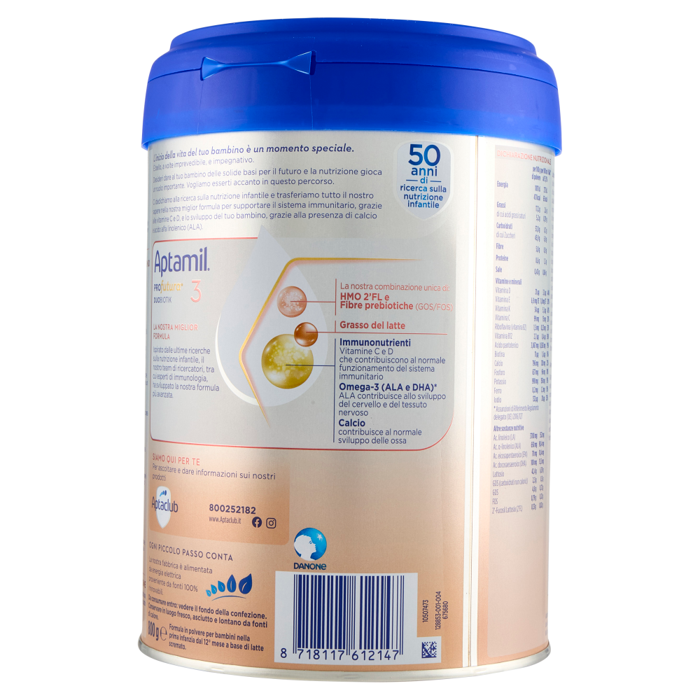 APTAMIL PROFUTURA3, Latte Crescita dai 12 mesi, Polvere, Supporta il Sist Immunit con Vit C&D, 800g