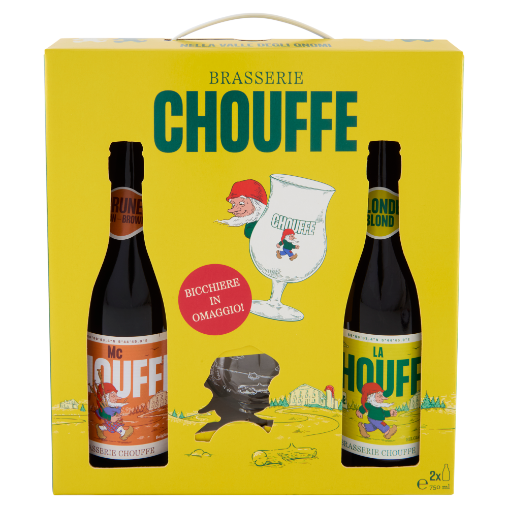 Chouffe Mc Chouffe Brune, La Chouffe Blonde 2 x 750 ml + 1 Bicchiere