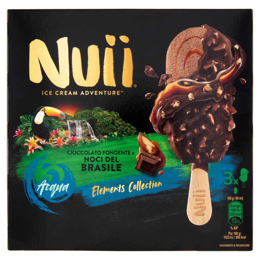 NUII Cioccolato Fondente e Noci del Brasile 3x69g
