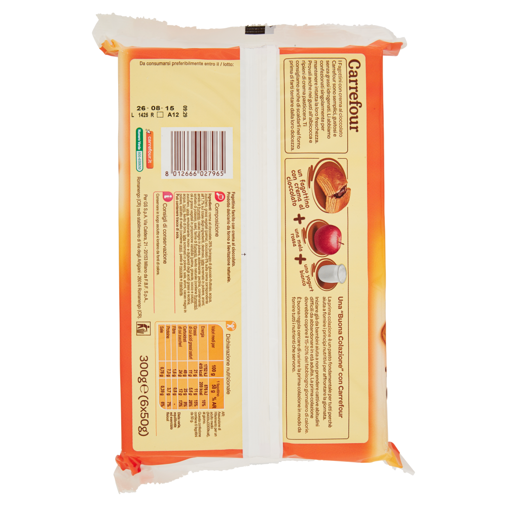 Carrefour Fagottino con crema al cioccolato 6 x 50 g