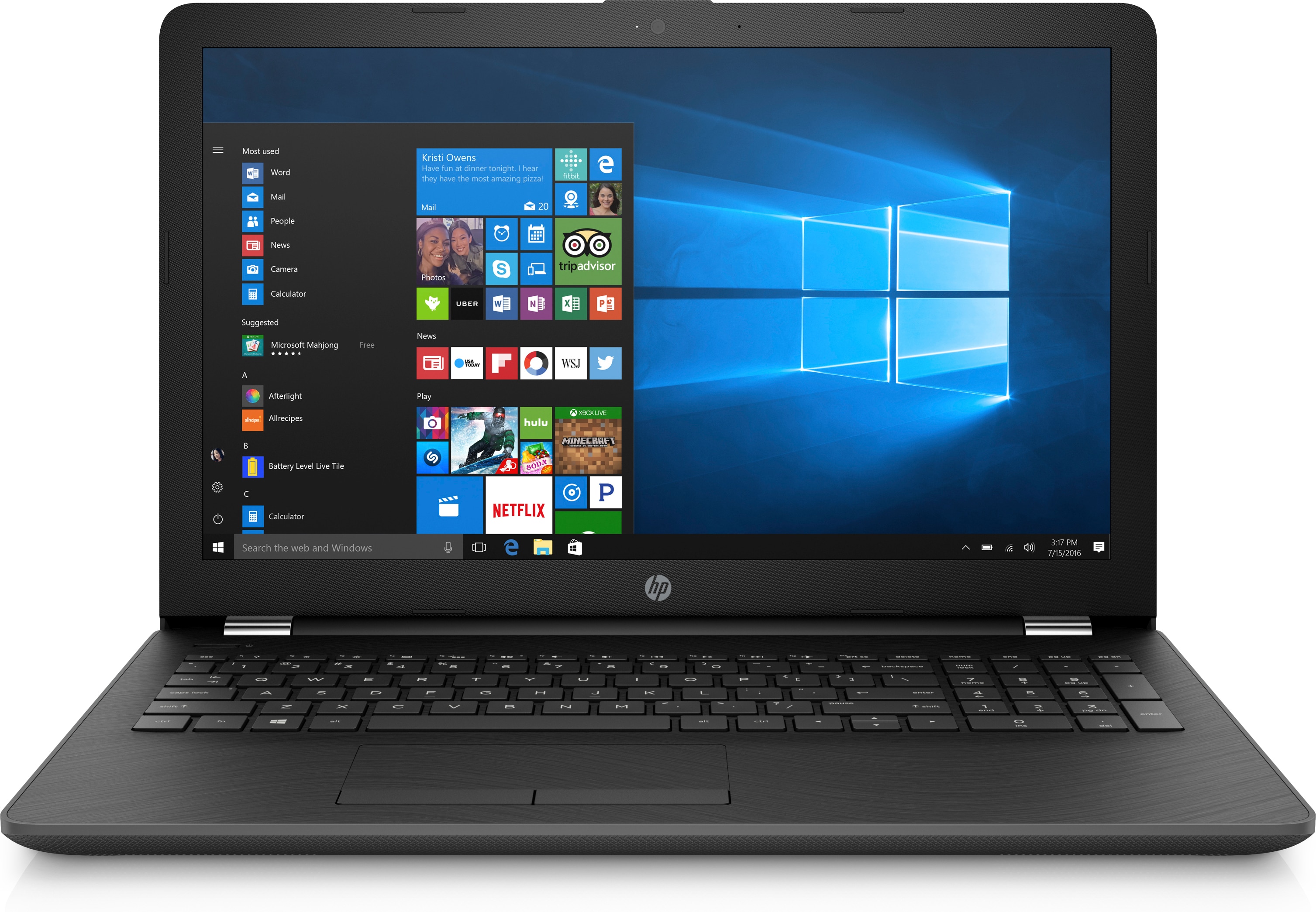 HP 15-bs524nl Intel&reg; Core&trade; i3 i3-6006U Computer portatile 39,6 cm (15.6") HD 8 GB DDR4-SDRAM 500 GB HDD Windows 10 Home Grigio