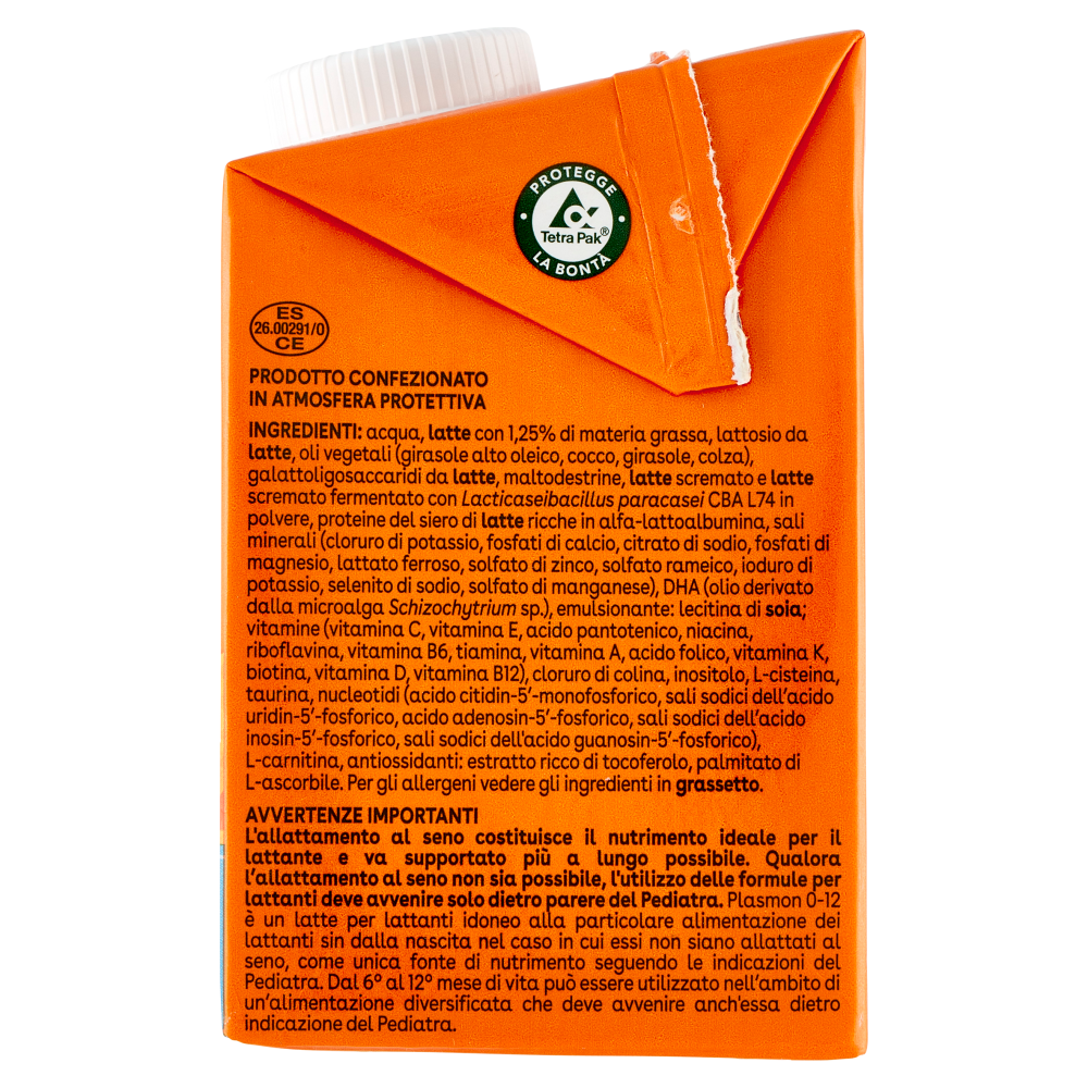 Plasmon Latte per Lattanti 0-12 500 ml