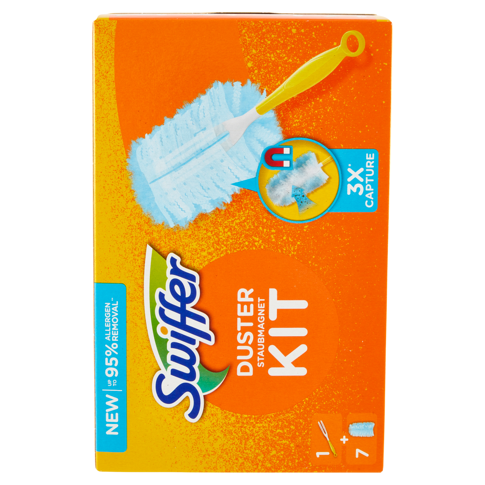 Swiffer Duster Kit Cattura Polvere (1 Manico + 7 Piumini per spolverare)