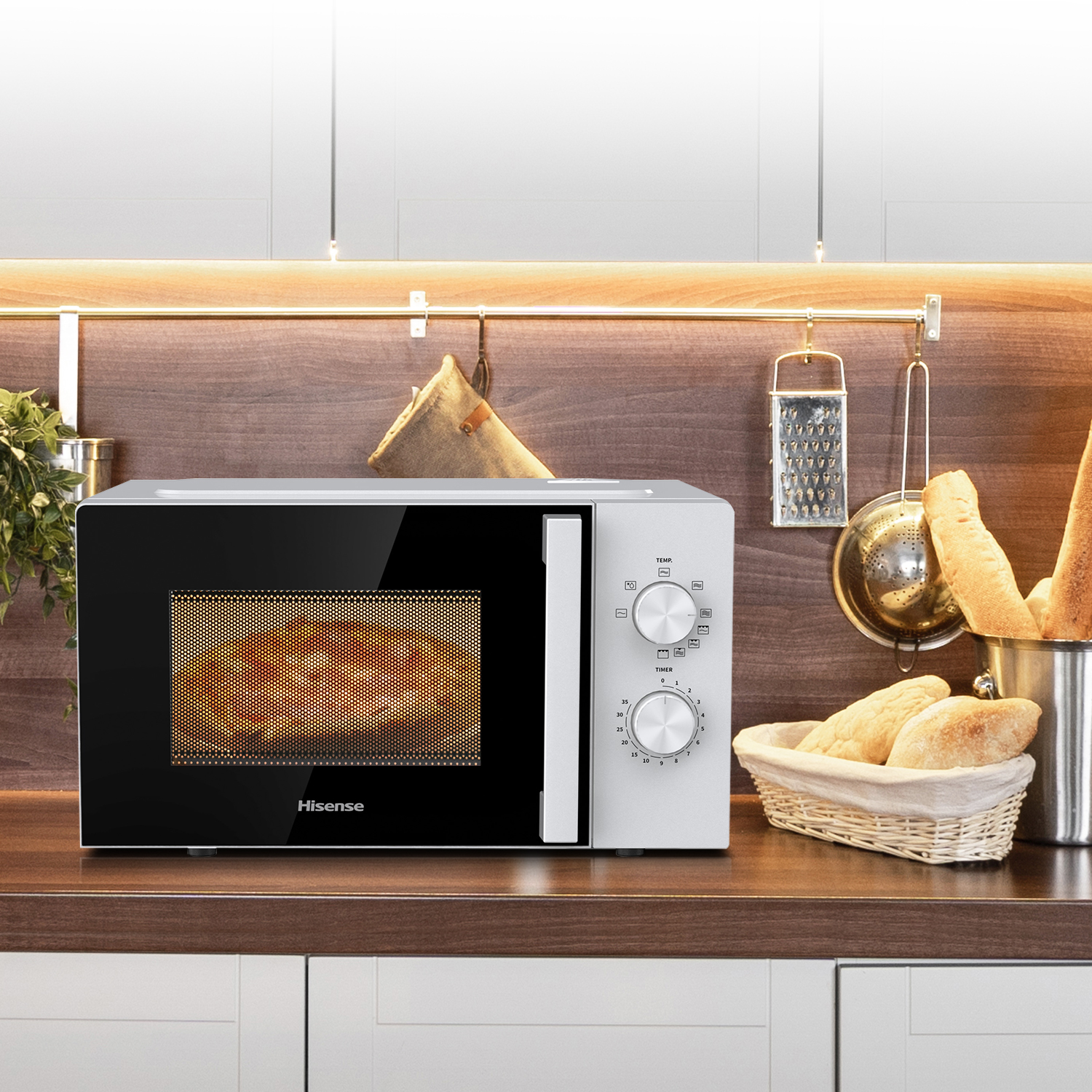 Hisense H20MOWP1HG Bianco Microonde combinato Superficie piana 20 L 700 W