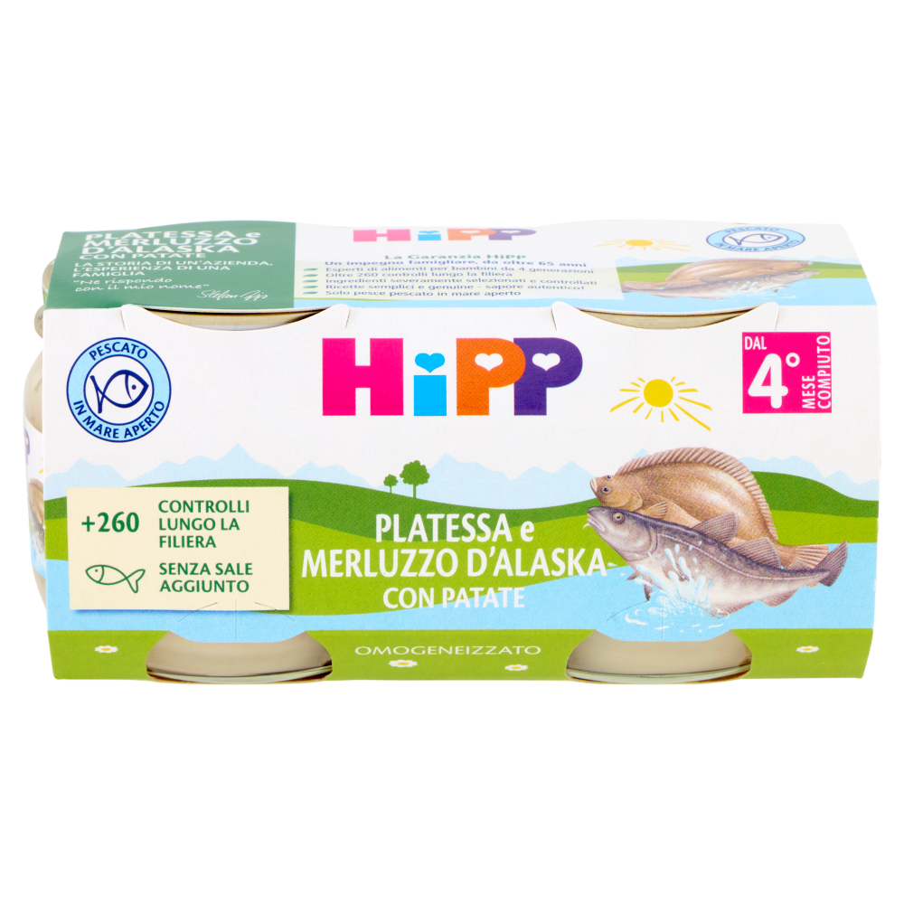 HiPP Platessa e Merluzzo d'Alaska con Patate Omogeneizzato 2 x 80 g