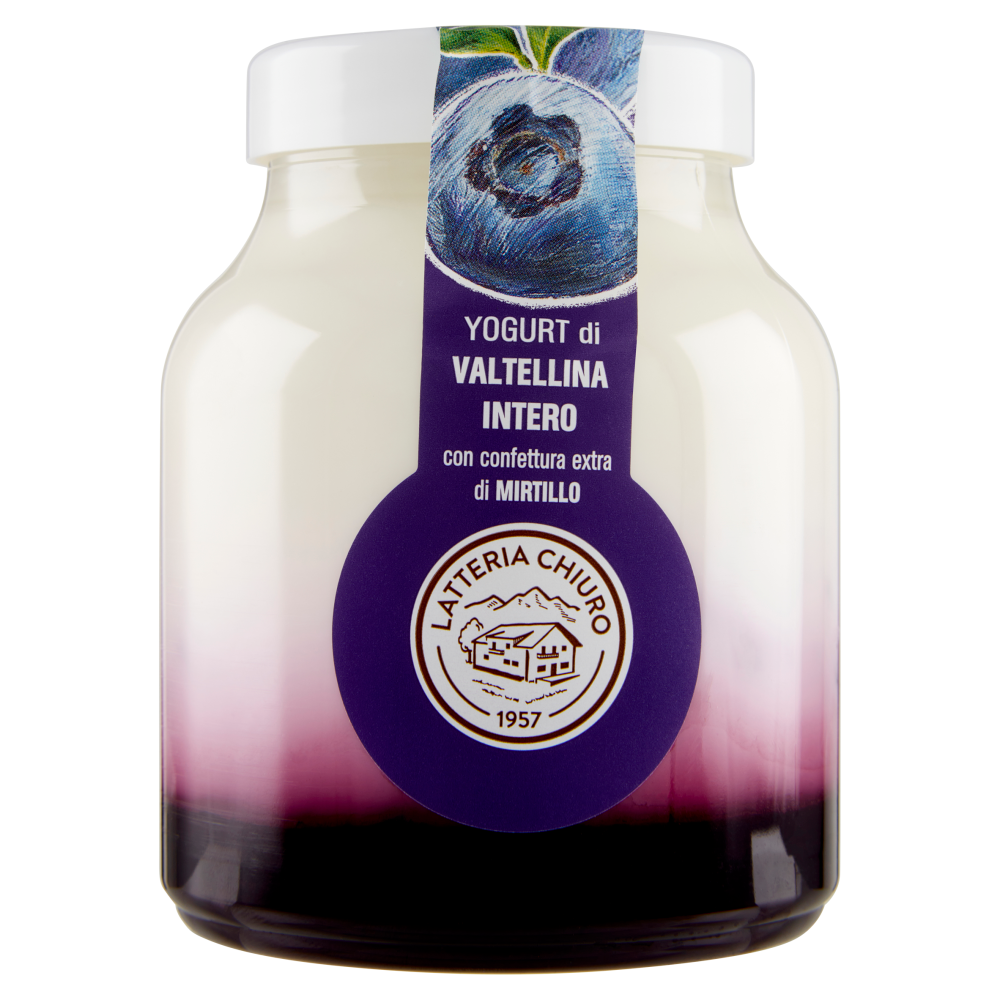 AlpiY&ograve; Yogurt di Valtellina Intero con confettura extra di Mirtillo 500 g