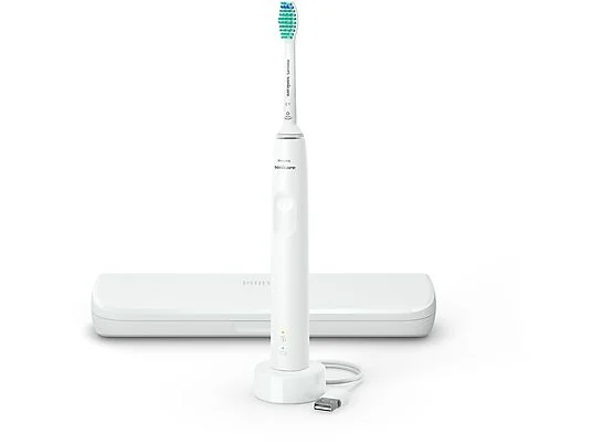 Philips Sonicare serie 3100 Spazzolino Elettrico Sonico Bianco, con custodia da viaggio HX3673/13