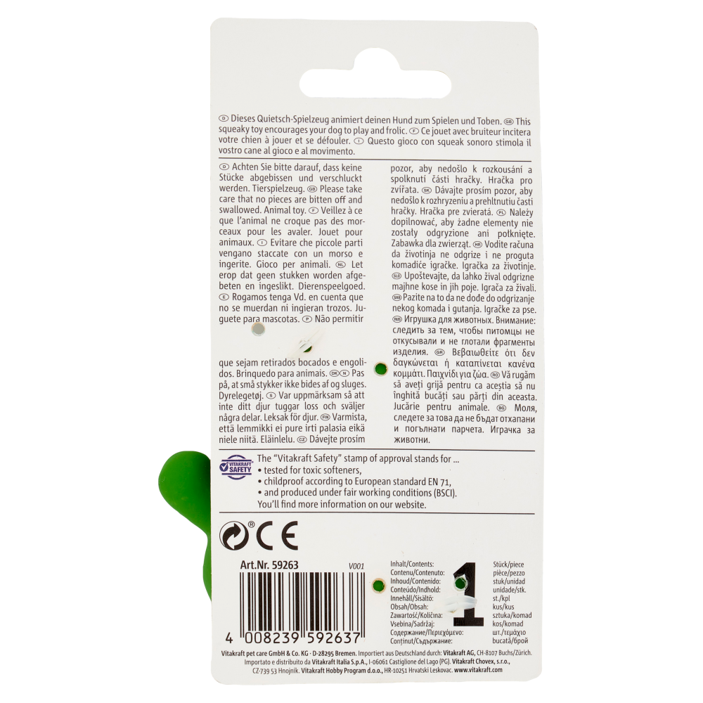 Vitakraft Sound Squeak Animale in lattice 1 pz