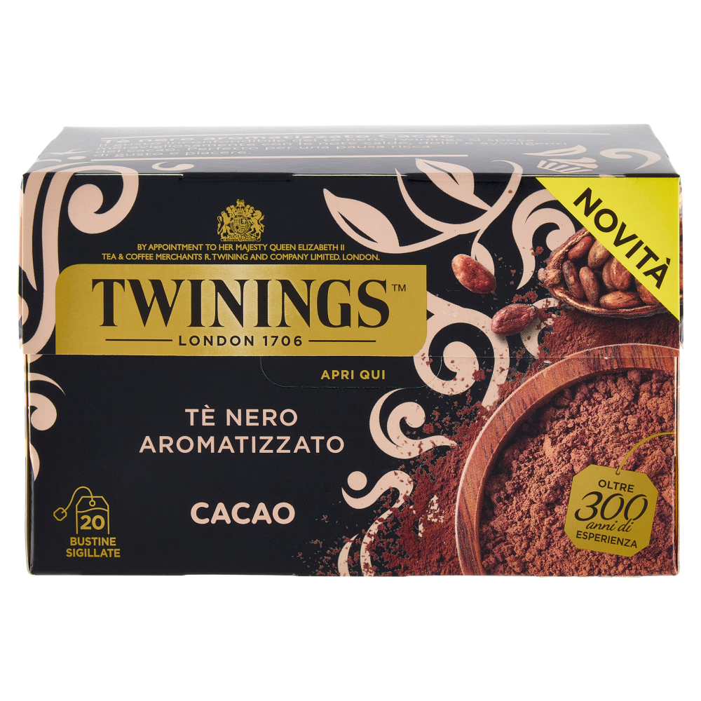 Twinings Cacao T&egrave; Nero aromatizzato 20 filtri The 40 g