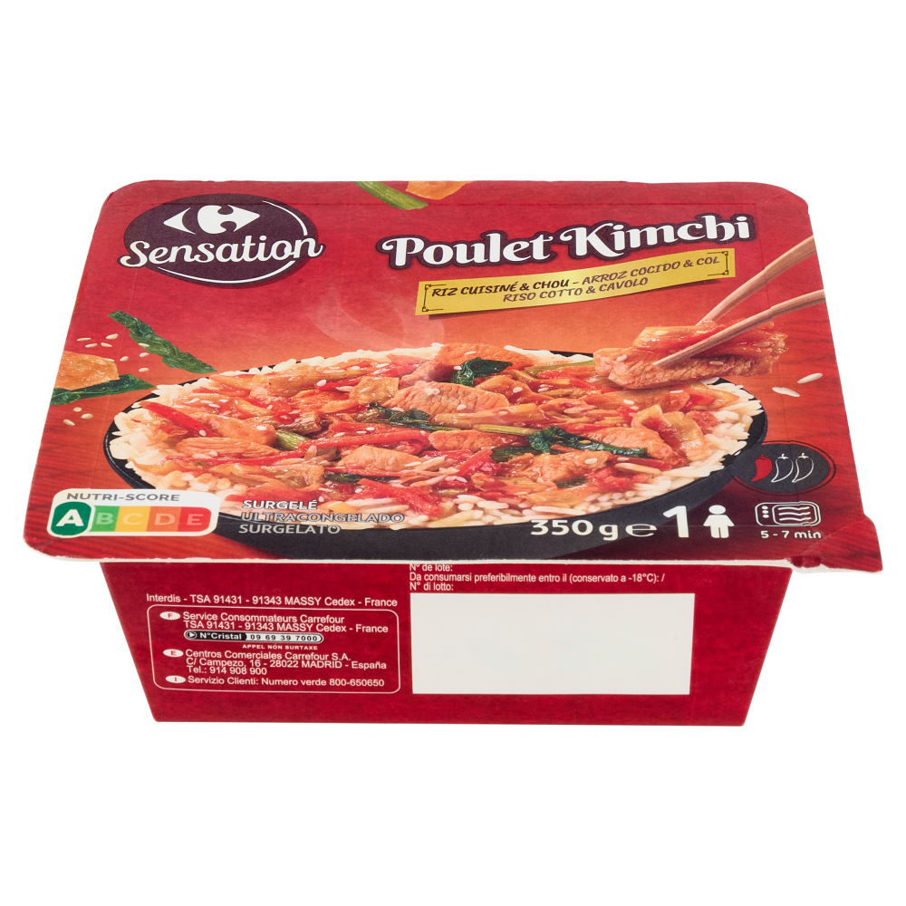 Carrefour Sensation Poulet kimchi Riso Cotto & Cavolo Surgelato 350 g